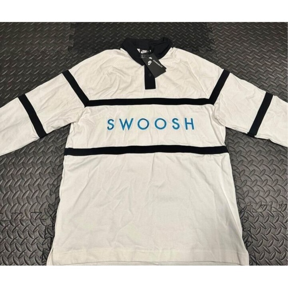 Nike 'Swoosh' Sportswear Casual Polo Logo Long Sleeve Men's Size Large L $70
